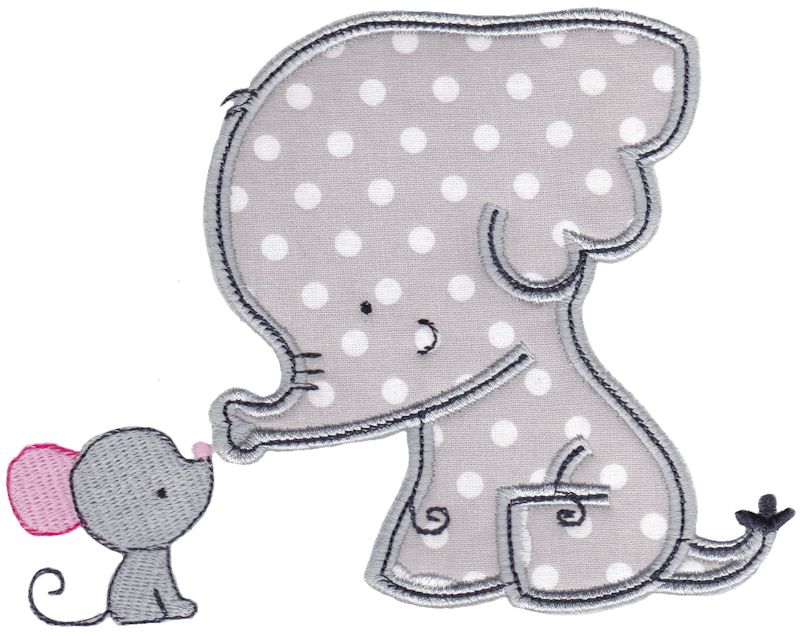 Elephant and Mouse Applique