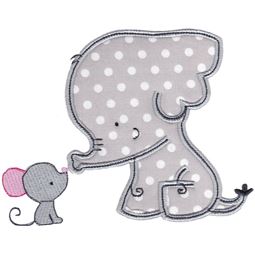 Elephant and Mouse Applique
