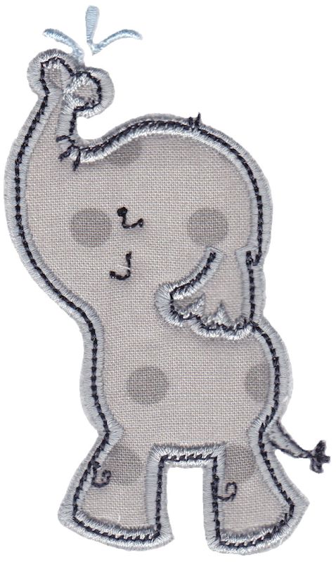 Boy Elephant Spraying Water Applique