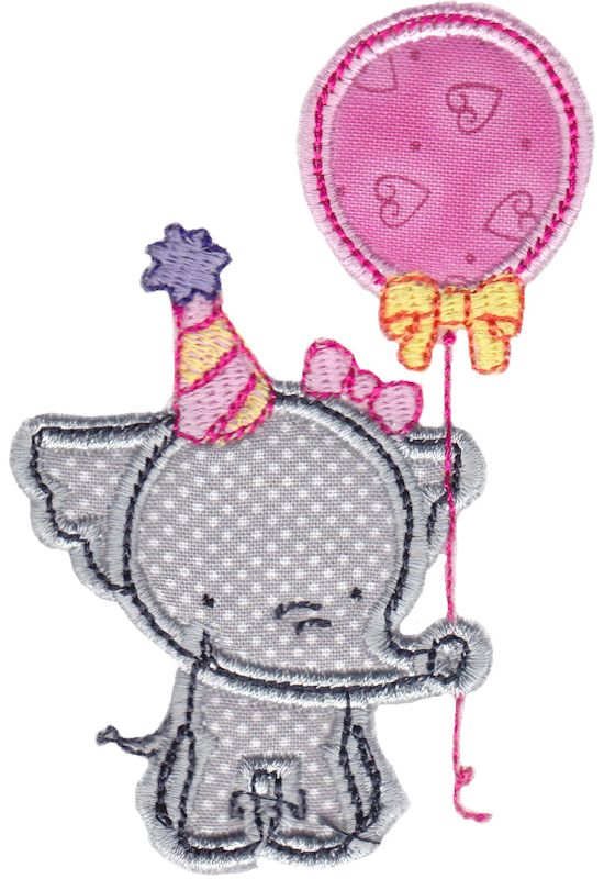 Birthday Girl Elephant Applique