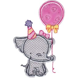 Birthday Girl Elephant Applique