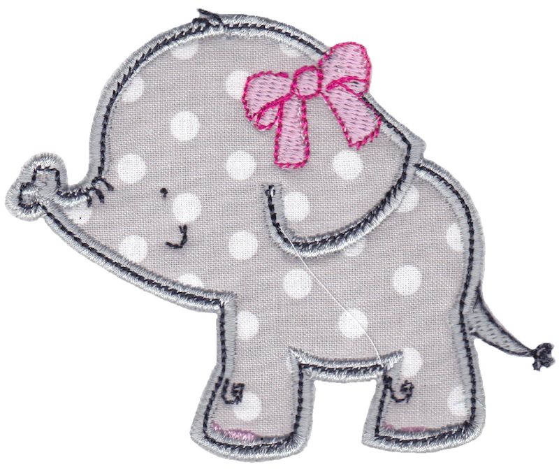 Girl Elephant Applique