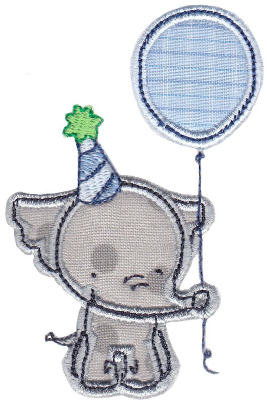 Birthday Boy Elephant Applique