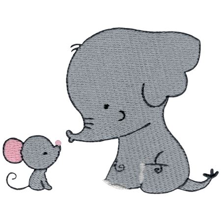 Elephant Rabbit Mouse Elephant and Mouse - Bunnycup Embroidery