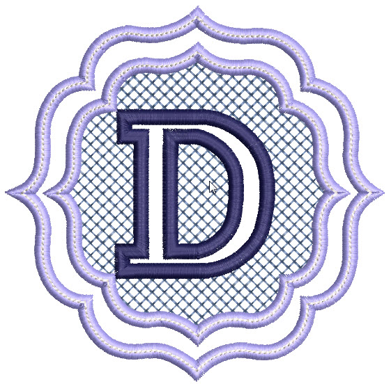 Embossed Monogram Font D