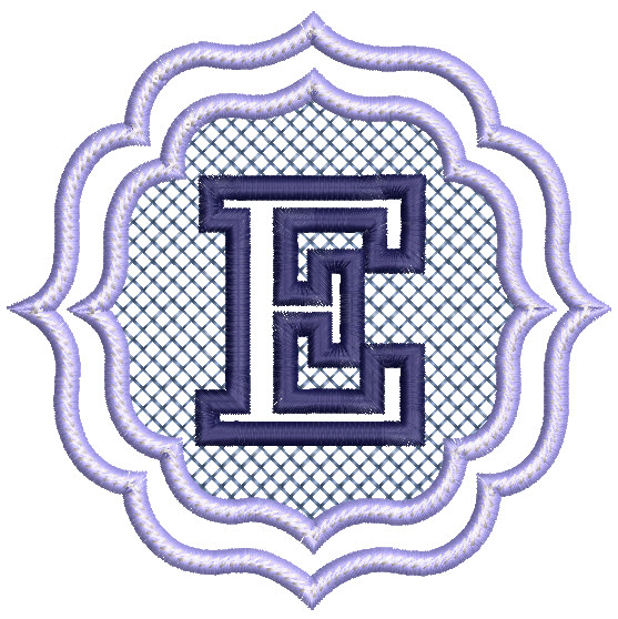 Embossed Monogram Font E