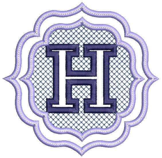 Embossed Monogram Font H