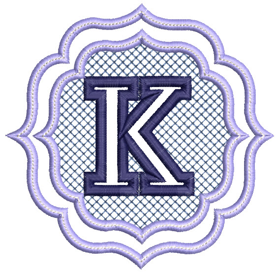 Embossed Monogram Font K