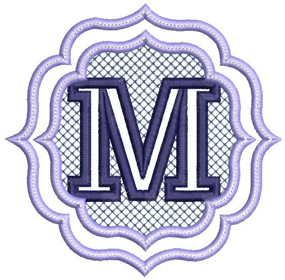 Embossed Monogram Font M