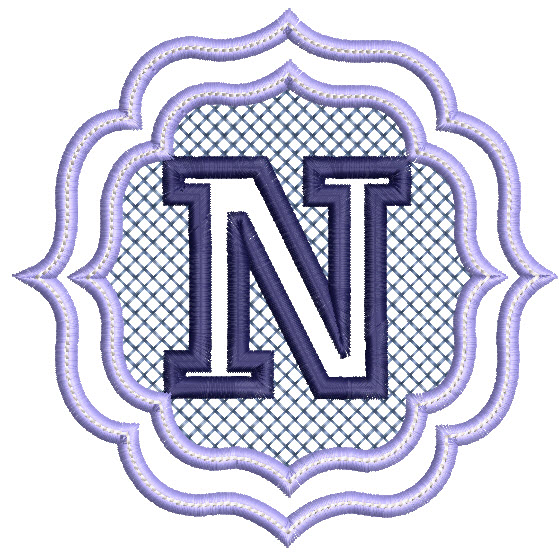 Embossed Monogram Font N