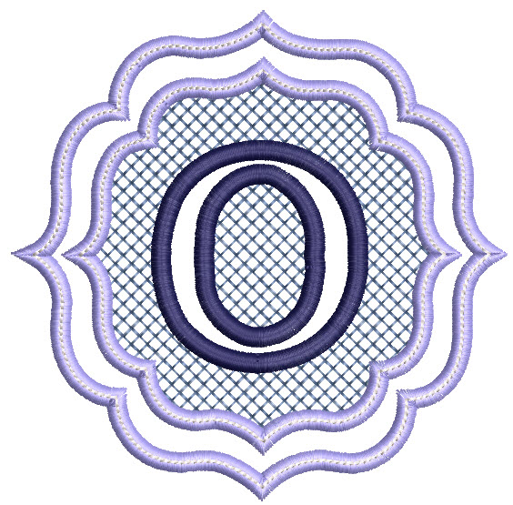 Embossed Monogram Font O