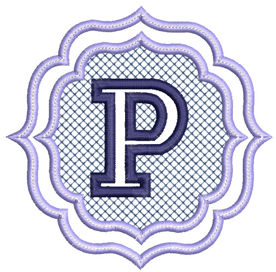 Embossed Monogram Font P