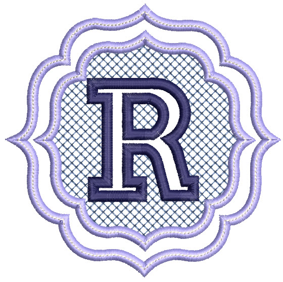 Embossed Monogram Font R