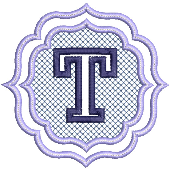 Embossed Monogram Font T