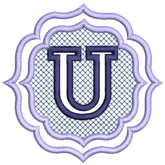 Embossed Monogram Font U