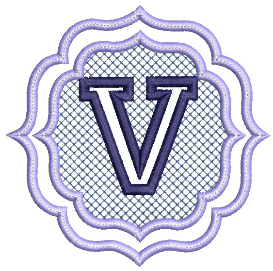 Embossed Monogram Font V