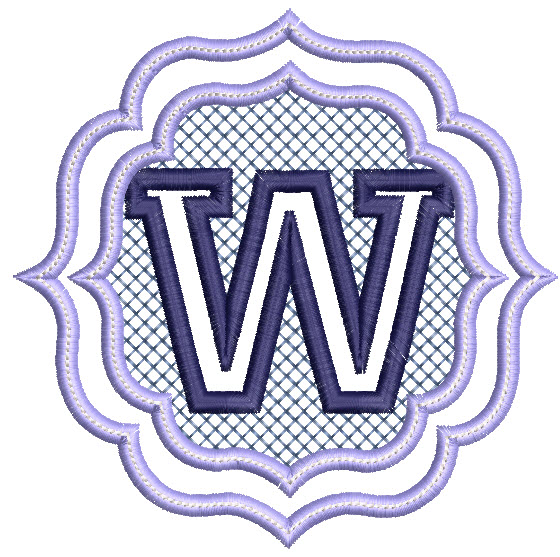 Embossed Monogram Font W