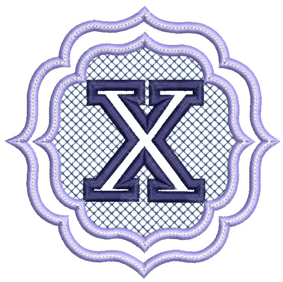 Embossed Monogram Font X