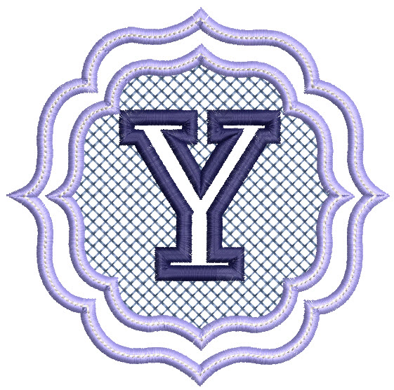 Embossed Monogram Font Y