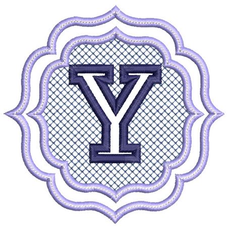 Monastick Lettering Y Embossed Monogram Font Y - Bunnycup Embroidery