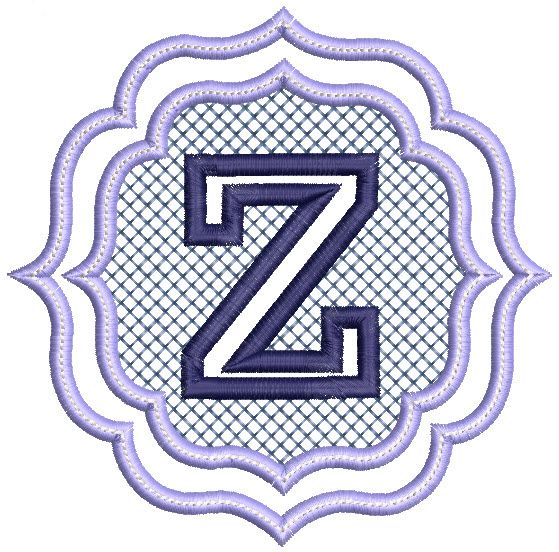Embossed Monogram Font Z
