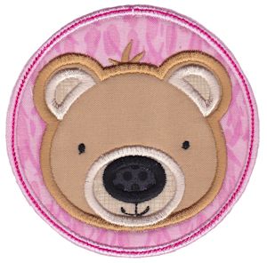 Bear Face In Circle Applique
