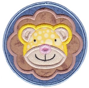 Lion Face In Circle Applique