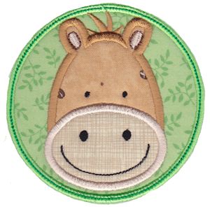 Horse Face In Circle Applique