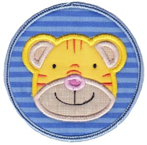Tiger Face In Circle Applique