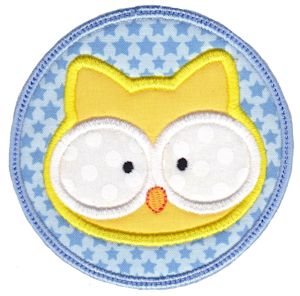 Owl Face In Circle Applique