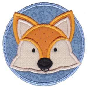 Fox Face In Circle Applique