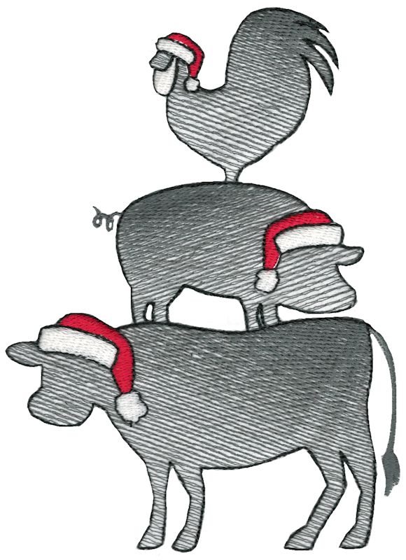 Christmas Farm Animals Sketch