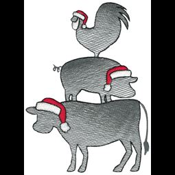 Christmas Farm Animals Sketch
