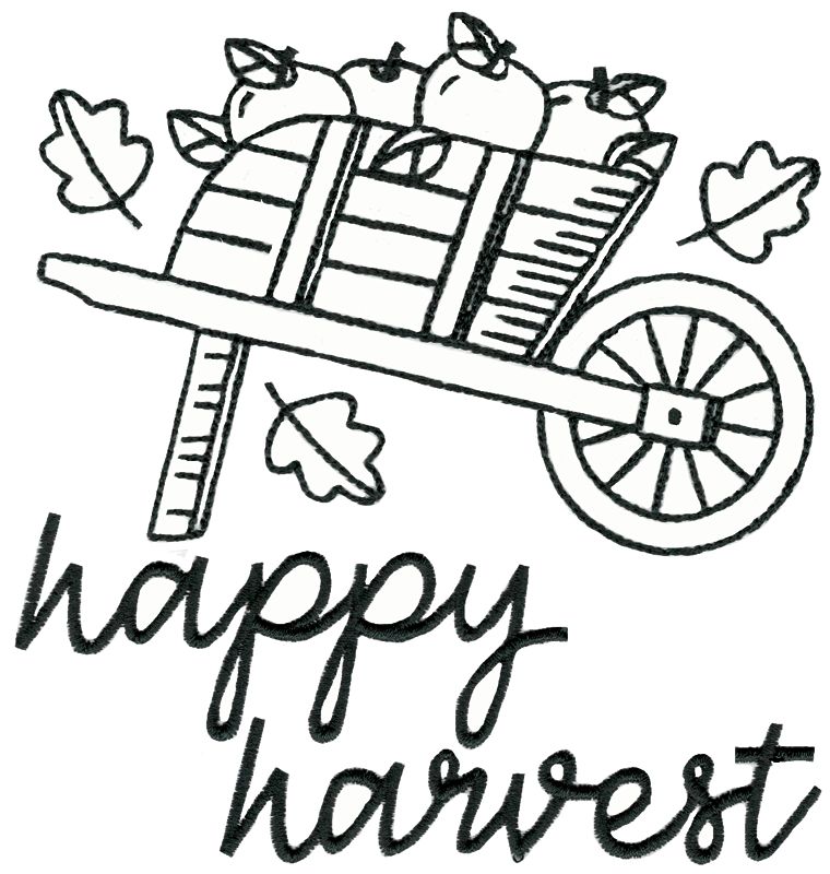 Wheelbarrow of Apples Happy Harvest 2