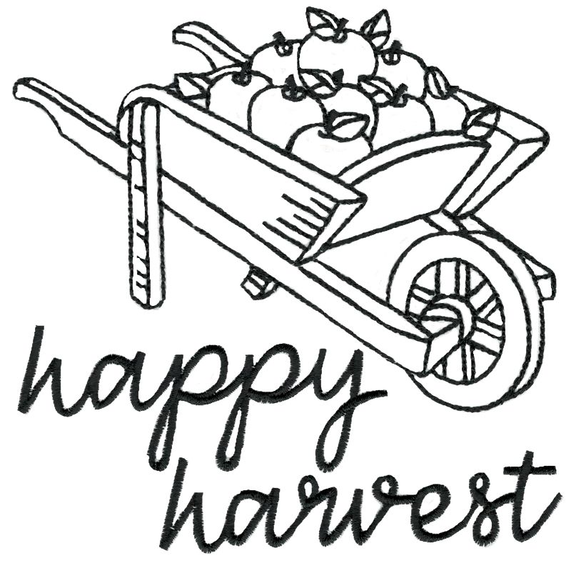 Wheelbarrow of Apples Happy Harvest 1