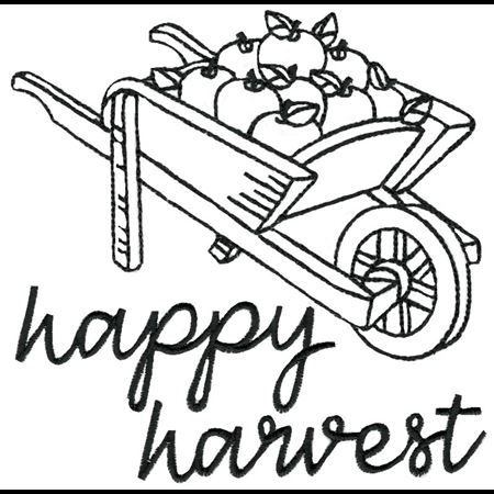Wheelbarrow of Apples Happy Harvest 1