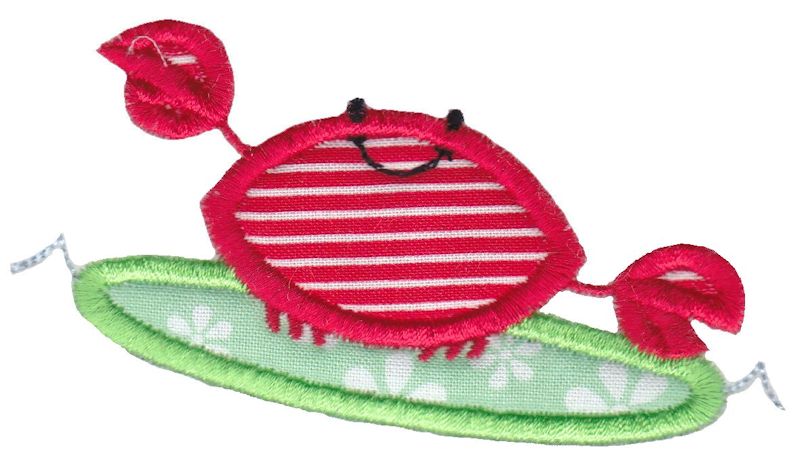 Surfing Crab Applique