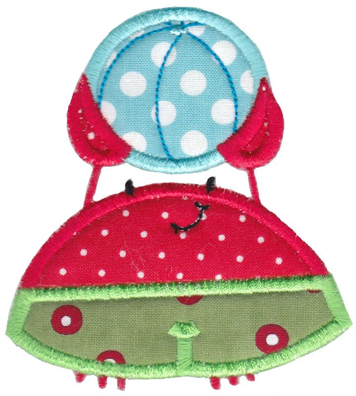 Beach Ball Crab Applique
