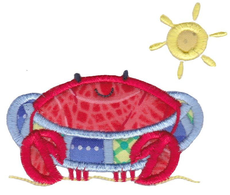 Beach Tube Crab Applique