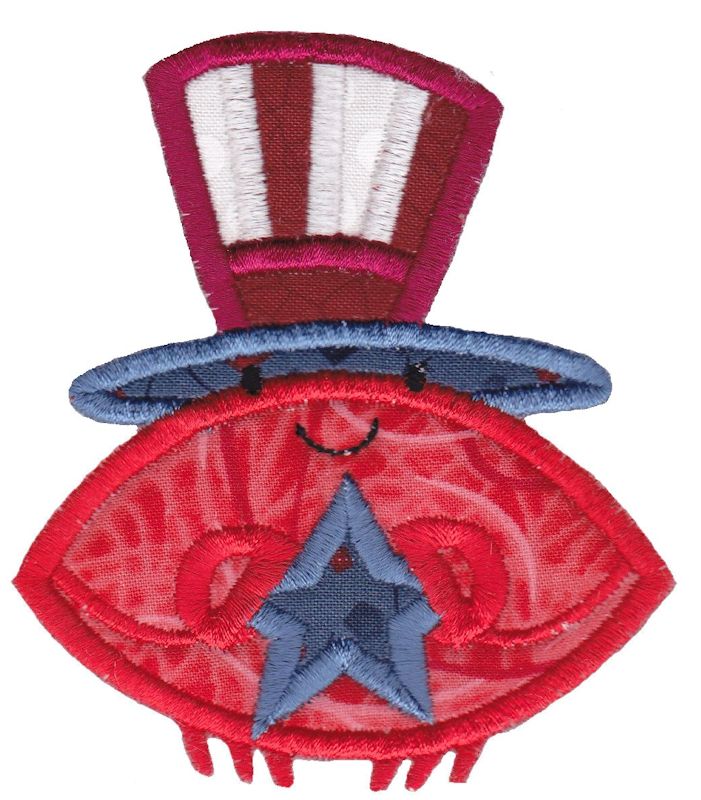 Patriotic Crab Applique