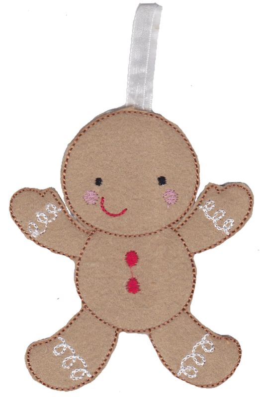 Gingerbread Man Christmas Ornament and Feltie