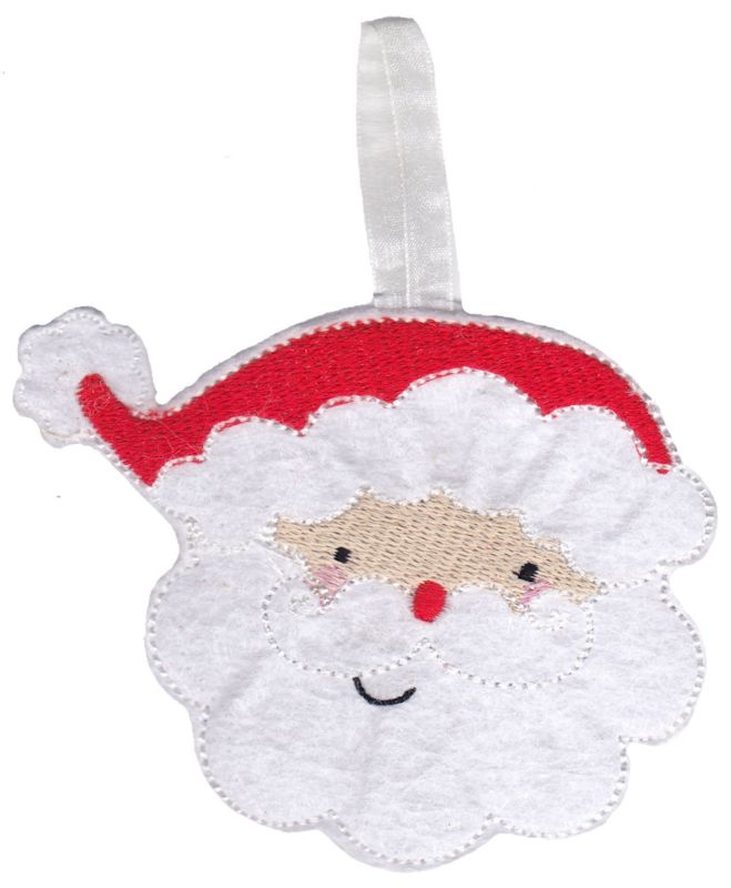 Santa Face Christmas Ornament and Feltie