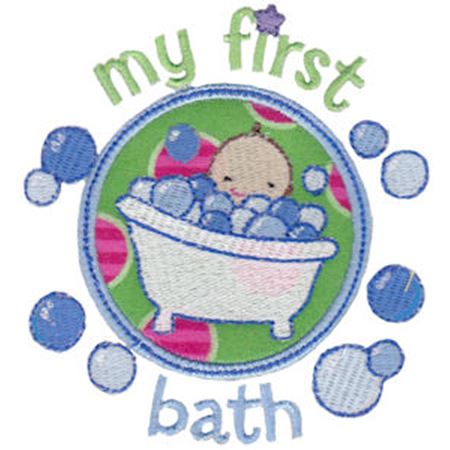 Baby's First Bath Applique