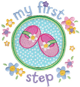 Baby Girls First Step Applique