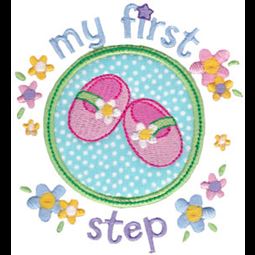 Baby Girls First Step Applique