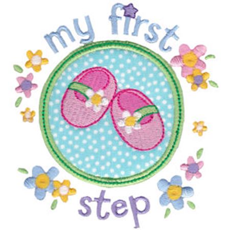 Baby Girls First Step Applique