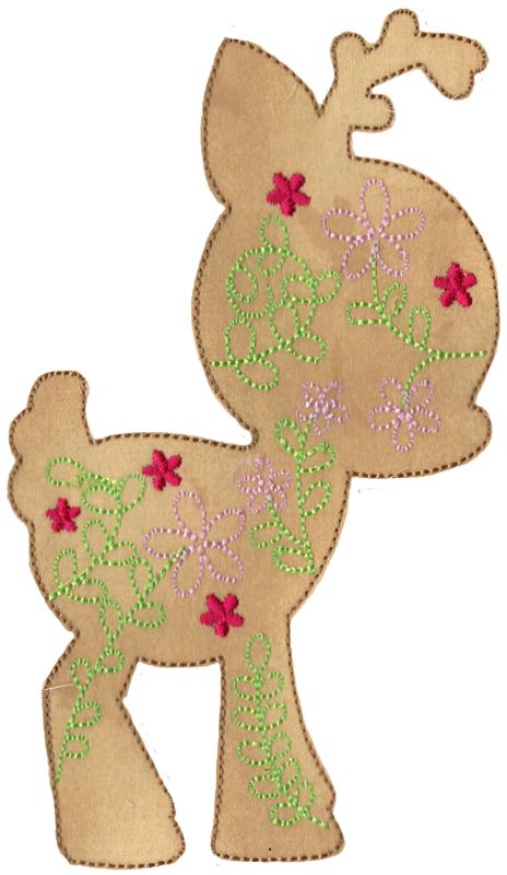 Floral Deer Applique