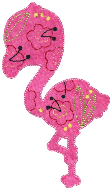 Floral Flamingo Applique