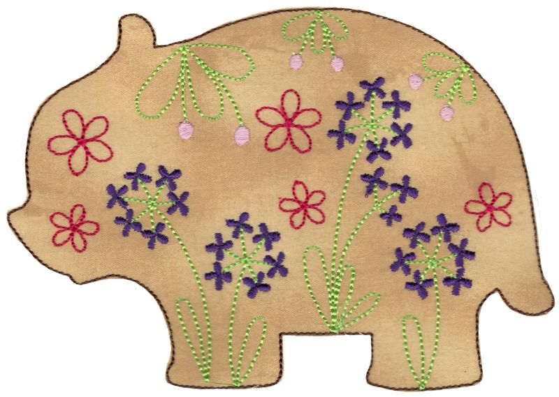 Floral Bear Applique