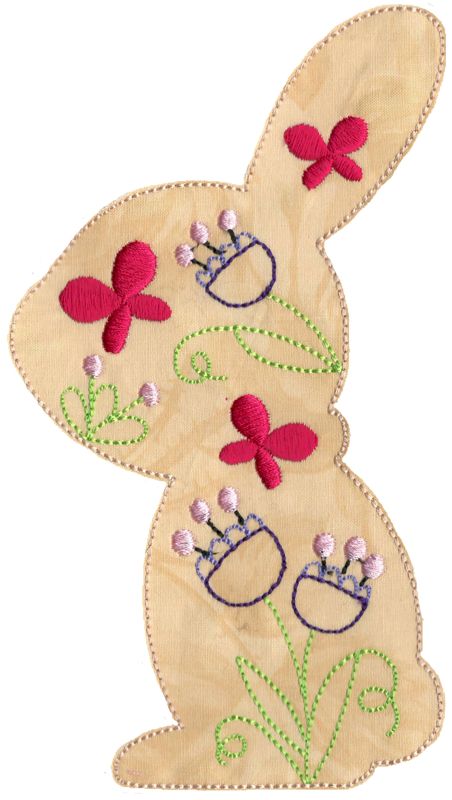 Floral Rabbit Applique